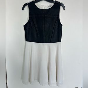 DRESS BUNDLE: (M) black/white leather dress + floral dress